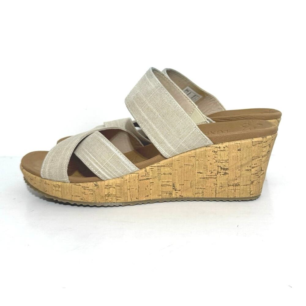 Skechers Women’s Size 9 Beverlee Canyon Dangle Slip On Wedge Sandals Natural